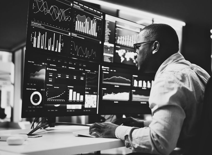 Analyst Reading Data (BW)