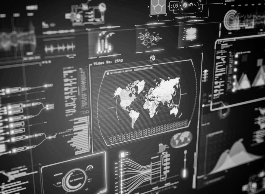 Futuristic Data Dashboard (BW)